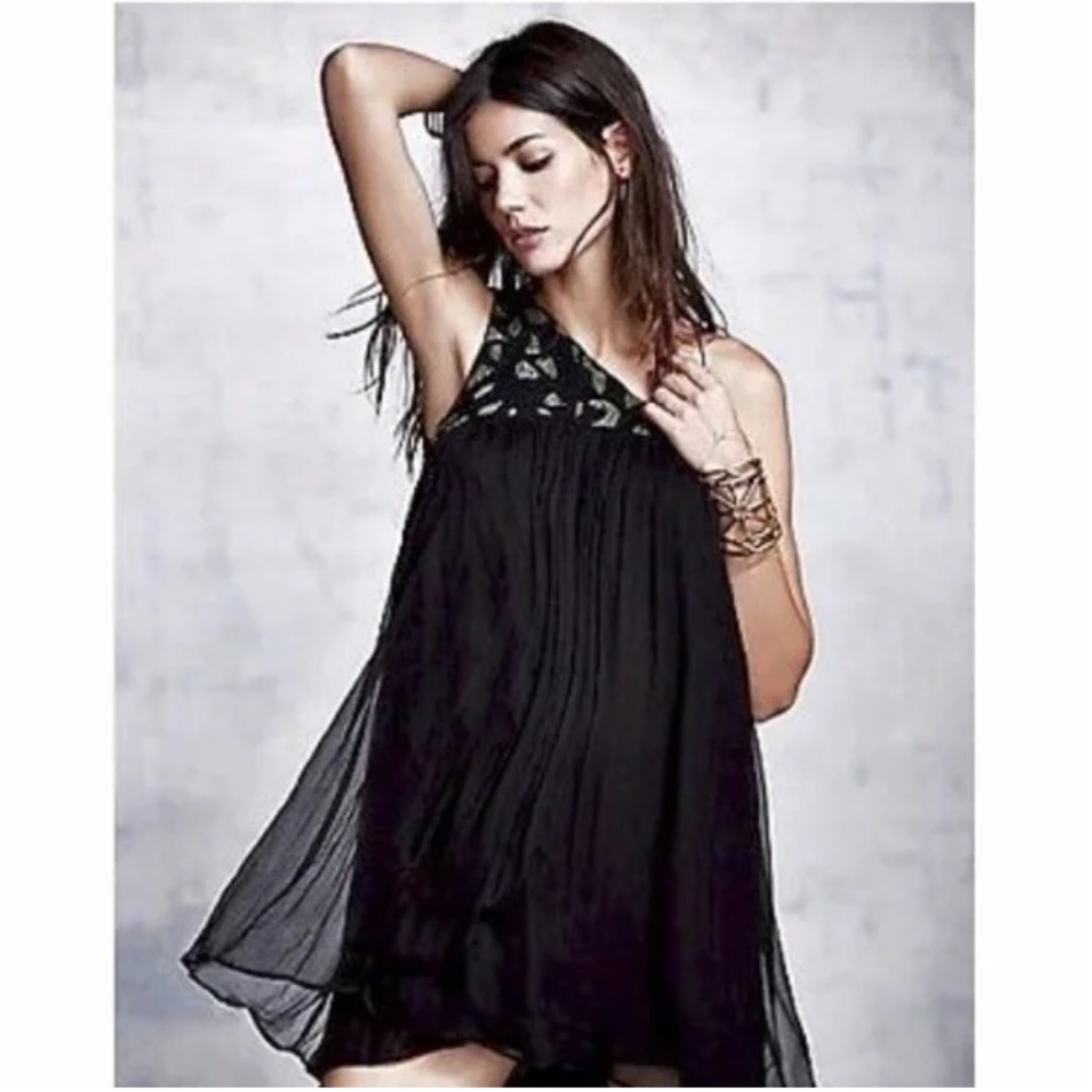 NWOT Free People Beaded One Shoulder Mini Dress Size Small Z354